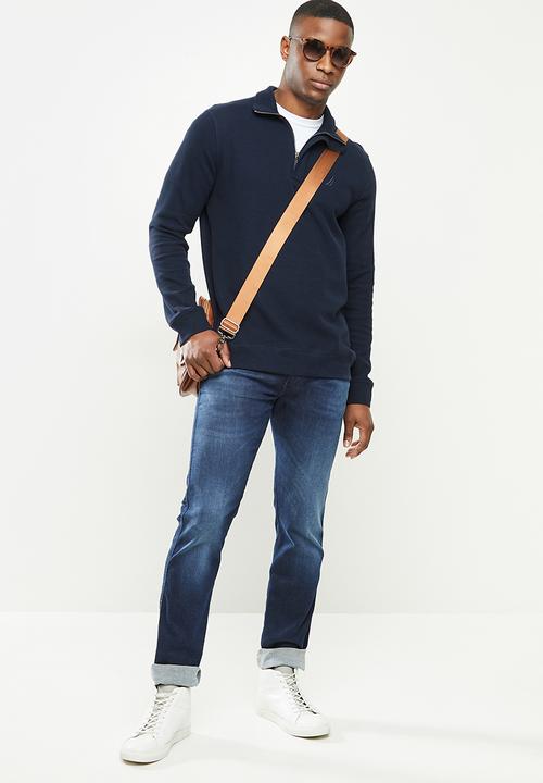Nautica - French rib 1/4 zip - navy
