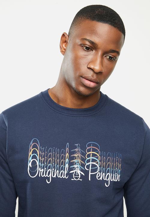 Original Penguin - Multi script sweat - navy 