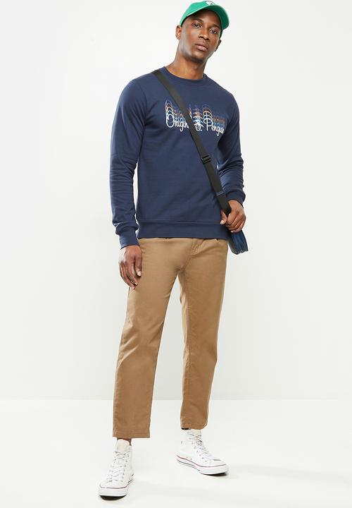 Original Penguin - Multi script sweat - navy 
