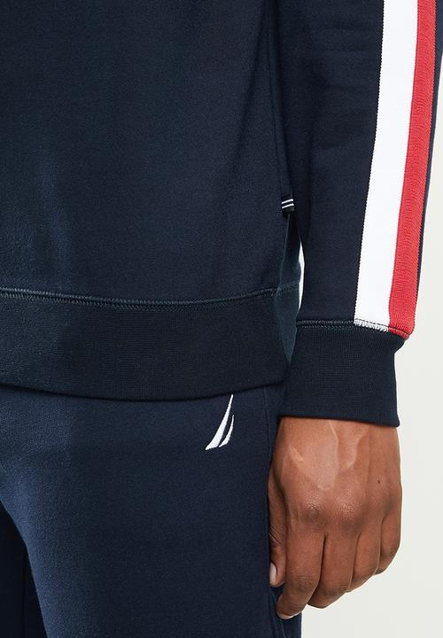 Nautica - Fleece logo crew - navy
