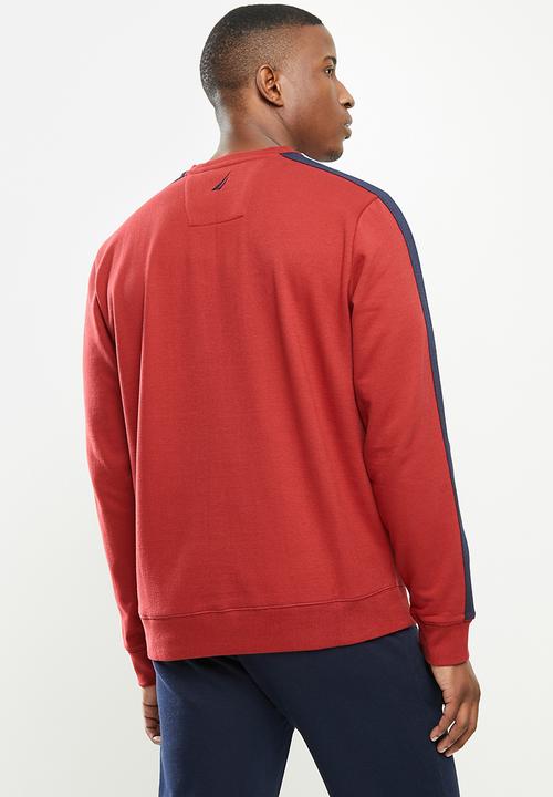 Nautica - Fleece logo crew - red