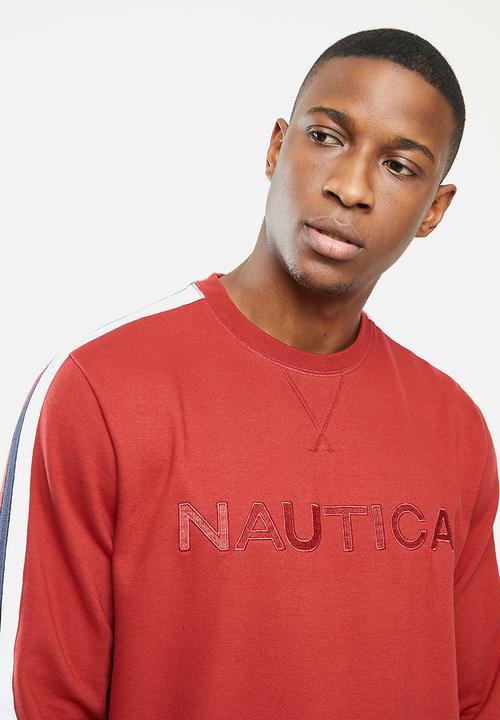 Nautica - Fleece logo crew - red