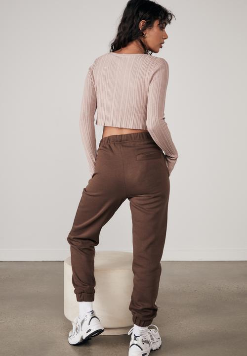 Factorie - Button thru varigated rib cardi - dusty pink