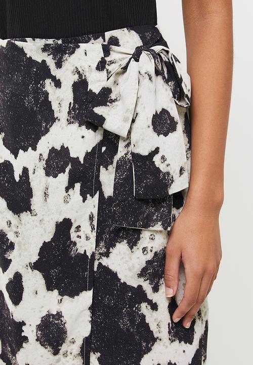 Glamorous - Midi wrap skirt - stone & black