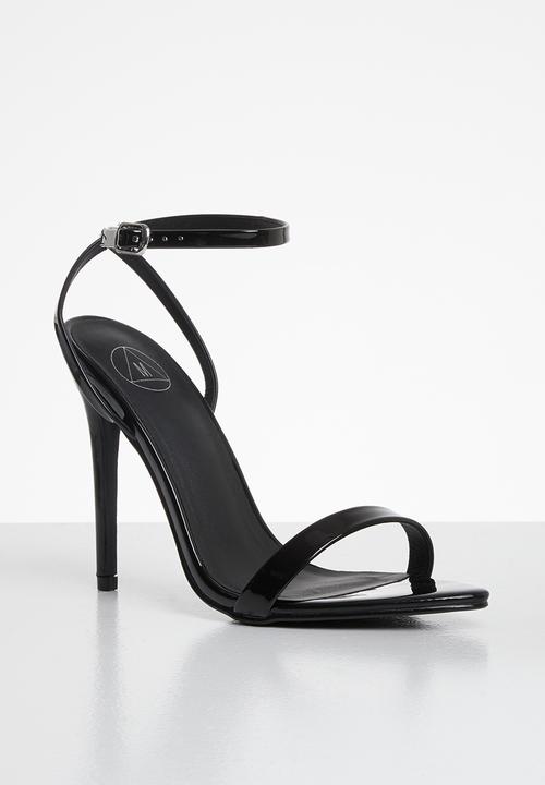 Missguided - Pointed toe barely there patent - black