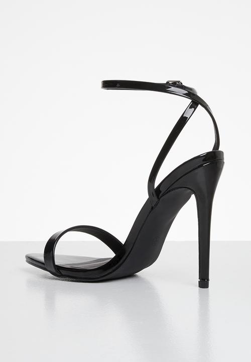 Missguided - Pointed toe barely there patent - black
