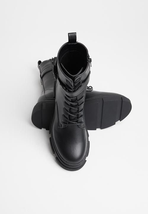 Missguided - Chunky wrap around buckle ankle boots - black