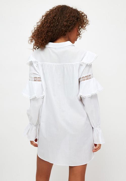 Trendyol - Sleeve voile voile shirt - white