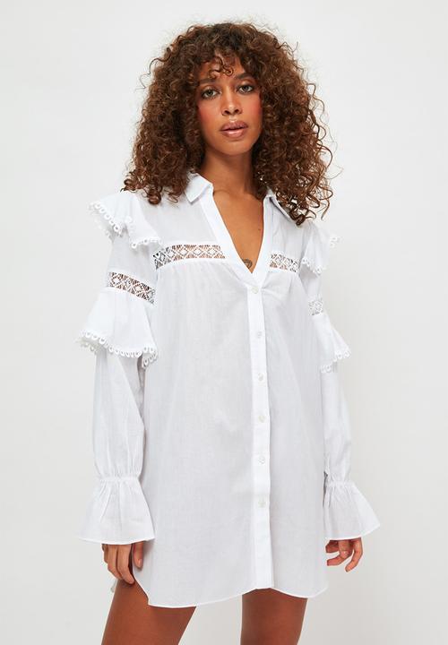 Trendyol - Sleeve voile voile shirt - white