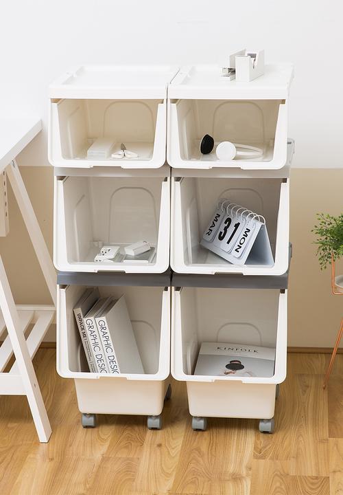 Litem - Set of 2 roomax sliding living box slim small - white