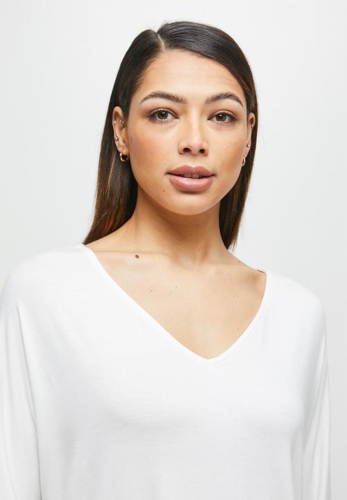 edit - Conscious v-neck dolman boxy tee - milk