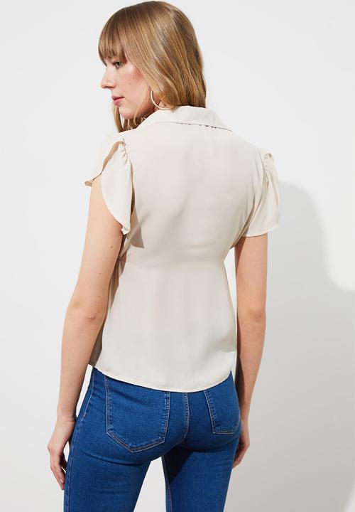 Trendyol - Lace detailed shirt - beige