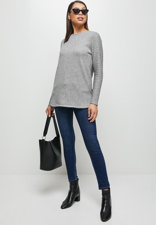 edit - Braided longline tee - grey