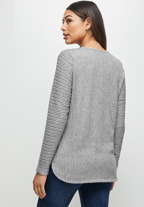edit - Braided longline tee - grey