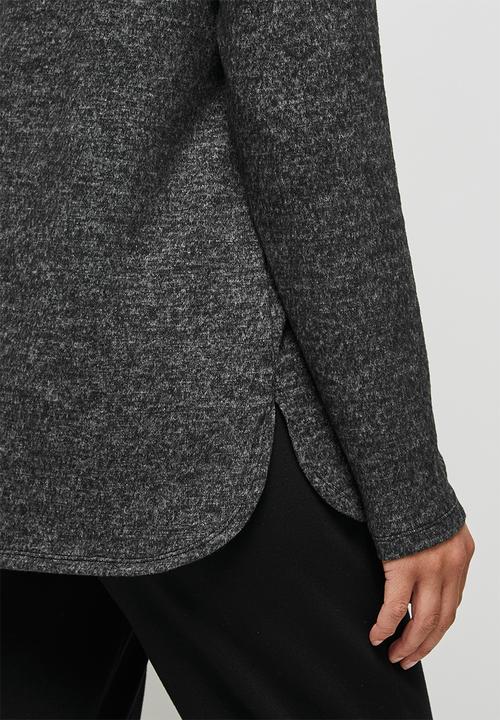 edit - Braided longline tee - charcoal