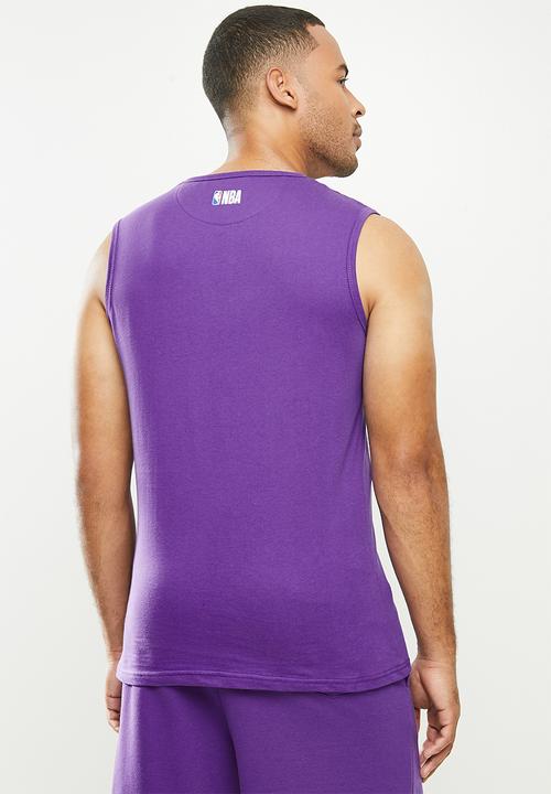 NBA - Lakers purple retro vest (straight hem)  - cotton single jersey - purple