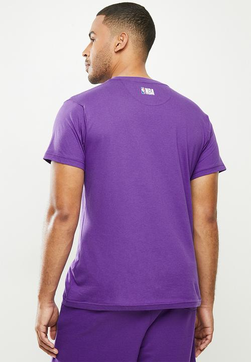 NBA - Lakers icon logo straight hem printed T-shirt - purple