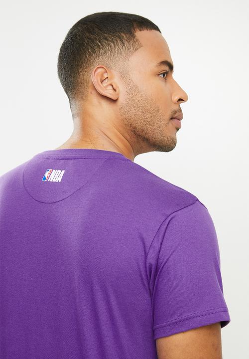 NBA - Lakers icon logo straight hem printed T-shirt - purple