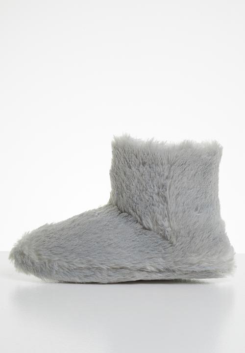 Jada - Fluffy slipper boot - grey