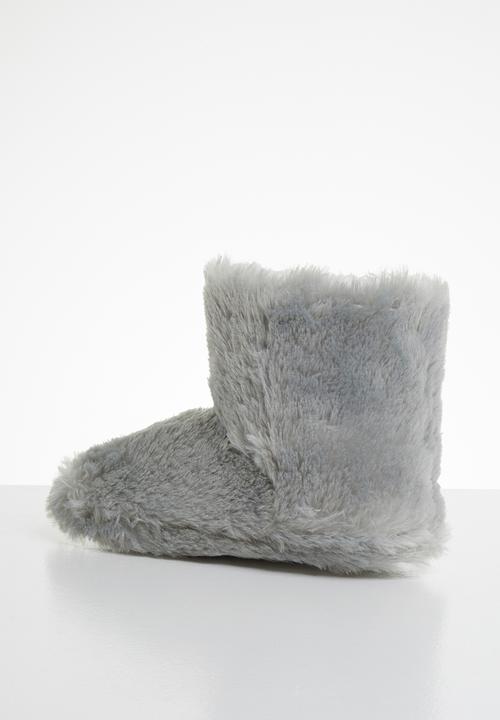 Jada - Fluffy slipper boot - grey