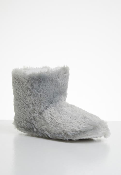 Jada - Fluffy slipper boot - grey