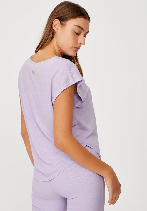 Cotton On - Active scoop hem tshirt - lilac dream
