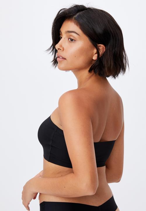 Cotton On - Invisible bonded bandeau - black
