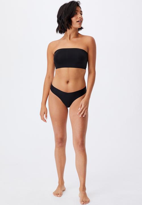 Cotton On - Invisible bonded bandeau - black