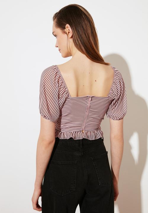 Trendyol - Pembe crop blouse - pink