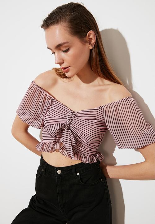 Trendyol - Pembe crop blouse - pink