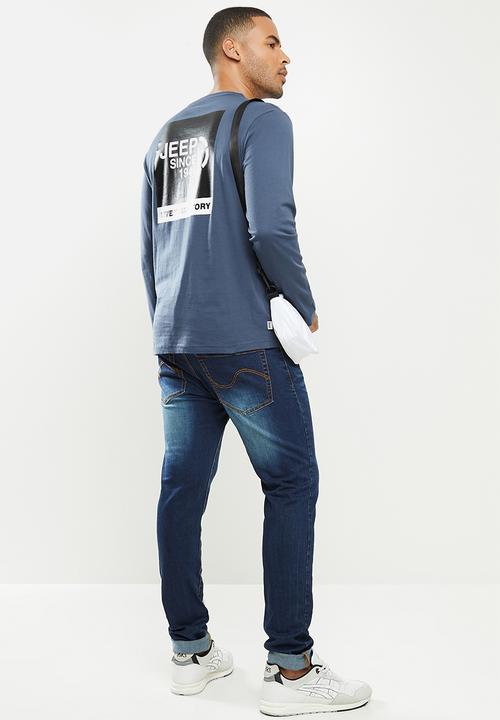 JEEP - Bailey long sleeve graphic tee - blue