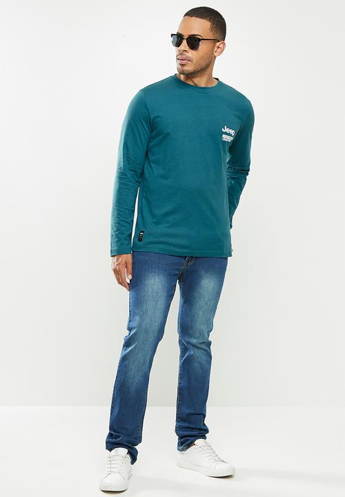 JEEP - Dawson long sleeve graphic tee - blue