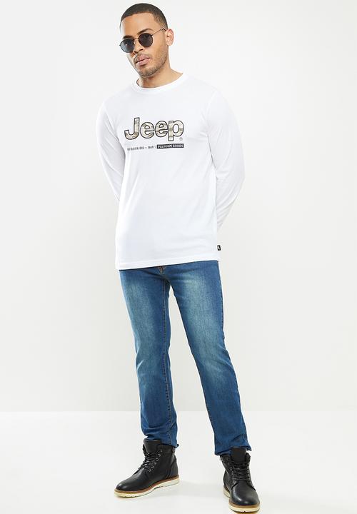 JEEP - Ethan long sleeve graphic tee - white
