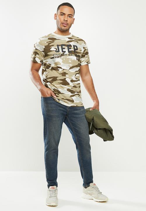 JEEP - Ezra short sleeve graphic tee - stone