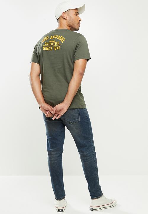 JEEP - Derek short sleeve graphic tee - olive