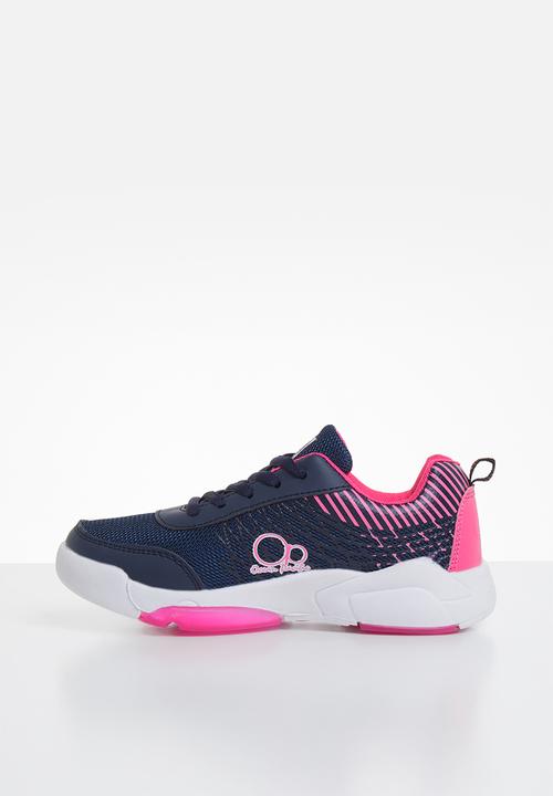 Pop Candy - Lace-up girls trainer - navy & pink
