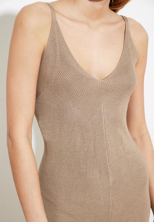 Trendyol - Vizon low back knitwear dress - beige