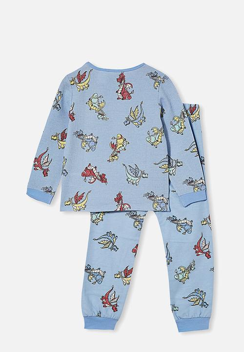 Cotton On - Noah long sleeve pyjama set - frosty blue