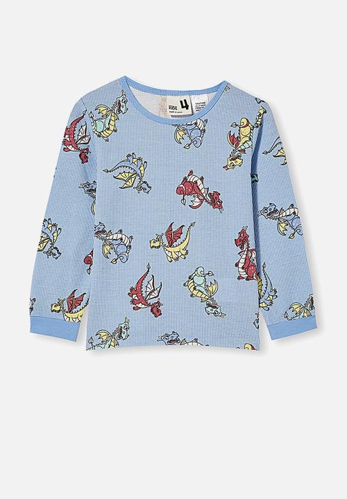 Cotton On - Noah long sleeve pyjama set - frosty blue