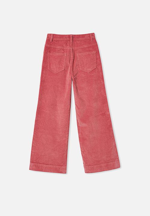 Free by Cotton On - Elka wide leg jean - very berry cord