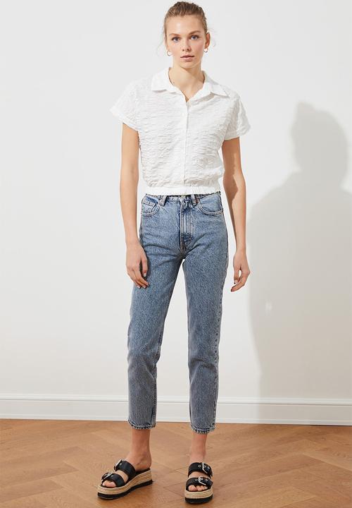 Trendyol - Short sleeve shirt - white