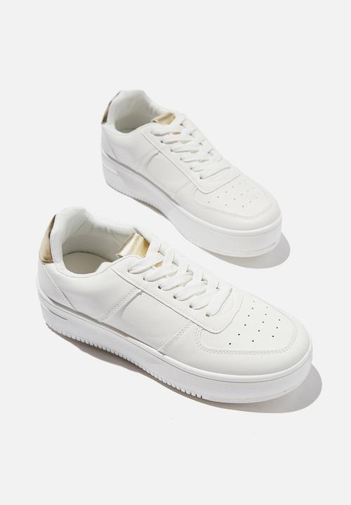 Cotton On - Alexa platform sneaker - white gold