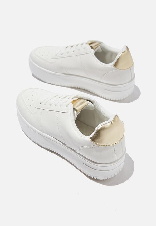 Cotton On - Alexa platform sneaker - white gold