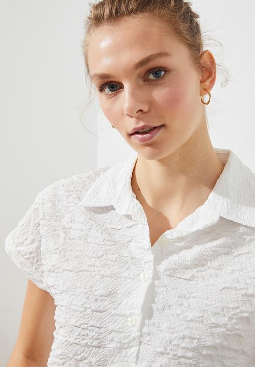 Trendyol - Short sleeve shirt - white