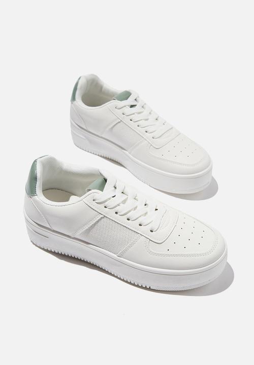 Cotton On - Alexa platform sneaker - white green