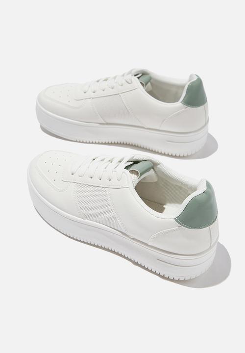Cotton On - Alexa platform sneaker - white green