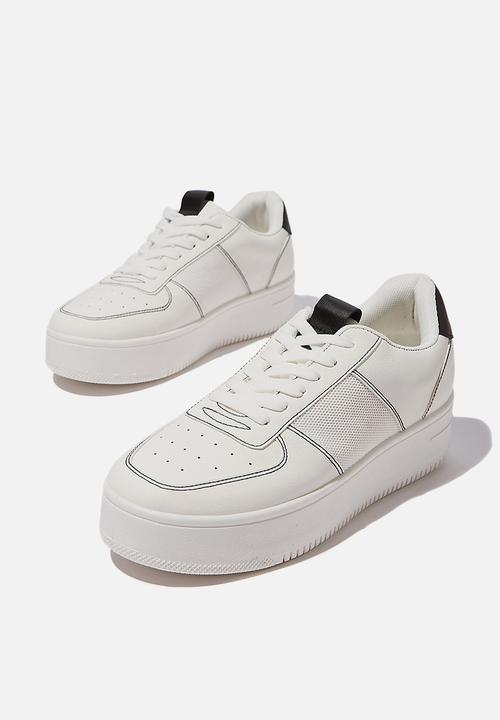Cotton On - Alexa platform sneaker - white black