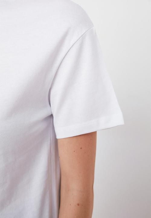 Trendyol - Stand collar basic knitted t-shirt - white