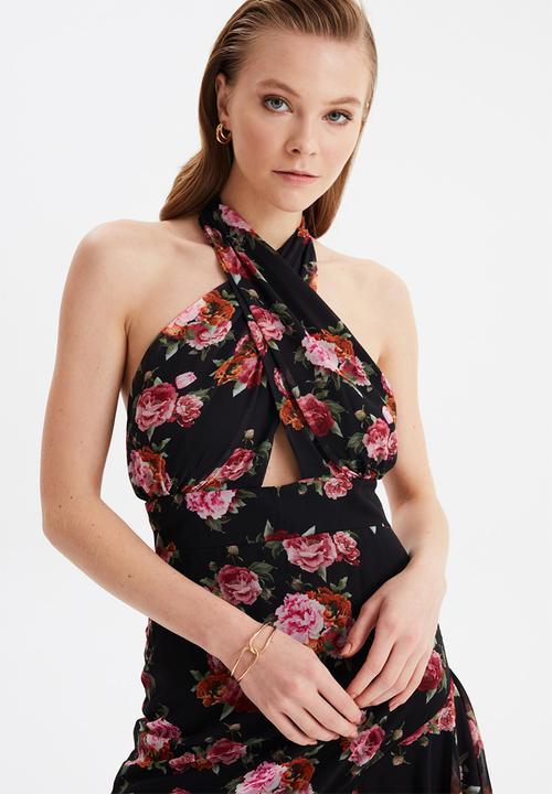 Trendyol - Collar detailed evening dress - multi