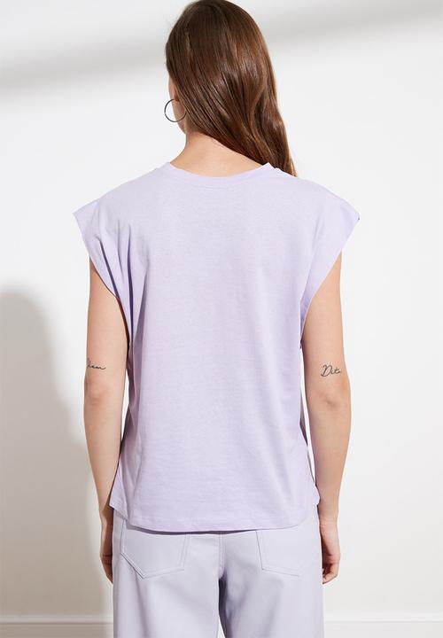 Trendyol - Sleeveless Basic Knit T-Shirt - Lilac
